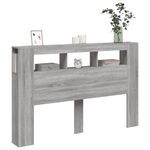 Casa si Gradina - Mobilier - Paturi si accesorii - Accesorii paturi - Tablie de pat cu LED, gri sonoma, 160x18,5x103,5 cm, lemn, mărime 160x103.5 cm - Infinity.ro