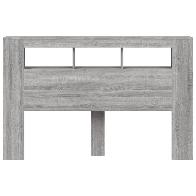 Casa si Gradina - Mobilier - Paturi si accesorii - Accesorii paturi - Tablie de pat cu LED, gri sonoma, 160x18,5x103,5 cm, lemn, mărime 160x103.5 cm - Infinity.ro
