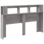 Casa si Gradina - Mobilier - Paturi si accesorii - Accesorii paturi - Tablie de pat cu LED, gri sonoma, 160x18,5x103,5 cm, lemn, mărime 160x103.5 cm - Infinity.ro