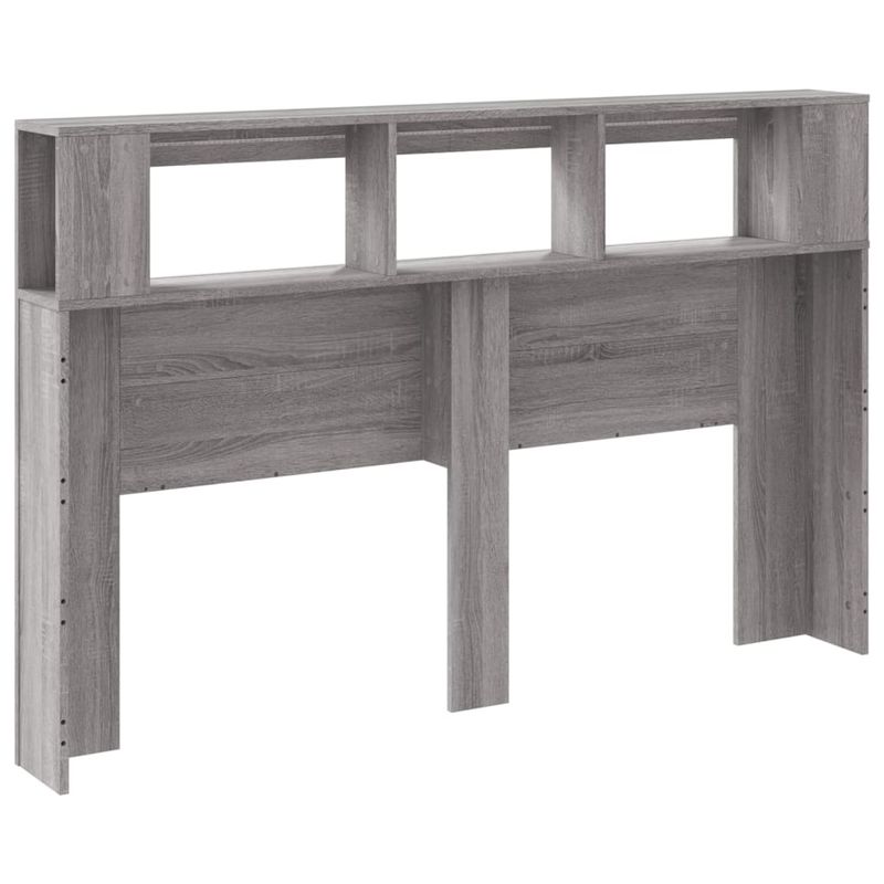 Casa si Gradina - Mobilier - Paturi si accesorii - Accesorii paturi - Tablie de pat cu LED, gri sonoma, 160x18,5x103,5 cm, lemn, mărime 160x103.5 cm - Infinity.ro