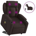 Ingrijire personala si Cosmetice - Sanatate si wellness - Articole wellness - Fotolii de masaj - Fotoliu electric masaj rabatabil cu ridicare maro inchis textil - Infinity.ro