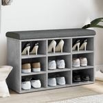 Casa si Gradina - Mobilier - Organizare si depozitare - Bancute - Banca de pantofi, gri beton, 82x32x50 cm, lemn prelucrat - Infinity.ro