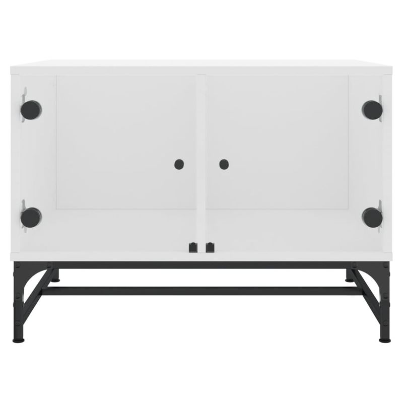 Casa si Gradina - Mobilier - Mese si birouri - Masute de cafea - Masuta de cafea cu usi din sticla, alb, 68,5x50x50 cm - Infinity.ro