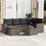 Casa si Gradina - Gradina si terasa - Mobilier exterior - Canapele si fotolii gradina - Set canapele de gradina, 7 piese, cu perne, gri, poliratan - Infinity.ro