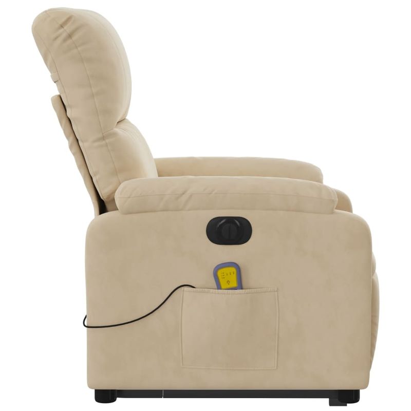 Ingrijire personala si Cosmetice - Sanatate si wellness - Articole wellness - Fotolii de masaj - Fotoliu de masaj rabatabil electric cu ridicare crem microfibra, model înclinare pe spate electrică - Infinity.ro