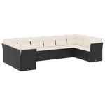 Casa si Gradina - Gradina si terasa - Mobilier exterior - Seturi mobila gradina - Set canapele de gradina cu perne, 10 piese, negru, poliratan - Infinity.ro