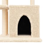 Petshop - Accesorii petshop - Jucarii animale - Ansambluri de joaca - Ansamblu de pisici cu stalpi din funie de sisal, crem, 83,5 cm - Infinity.ro