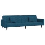 Casa si Gradina - Mobilier - Canapele si coltare - Canapele - Canapea extensibila cu 2 locuri, 2 perne, albastru, catifea - Infinity.ro