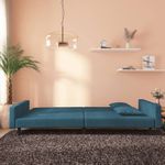 Casa si Gradina - Mobilier - Canapele si coltare - Canapele - Canapea extensibila cu 2 locuri, 2 perne, albastru, catifea - Infinity.ro