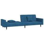 Casa si Gradina - Mobilier - Canapele si coltare - Canapele - Canapea extensibila cu 2 locuri, 2 perne, albastru, catifea - Infinity.ro