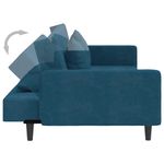 Casa si Gradina - Mobilier - Canapele si coltare - Canapele - Canapea extensibila cu 2 locuri, 2 perne, albastru, catifea - Infinity.ro