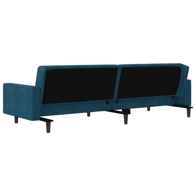 Casa si Gradina - Mobilier - Canapele si coltare - Canapele - Canapea extensibila cu 2 locuri, 2 perne, albastru, catifea - Infinity.ro