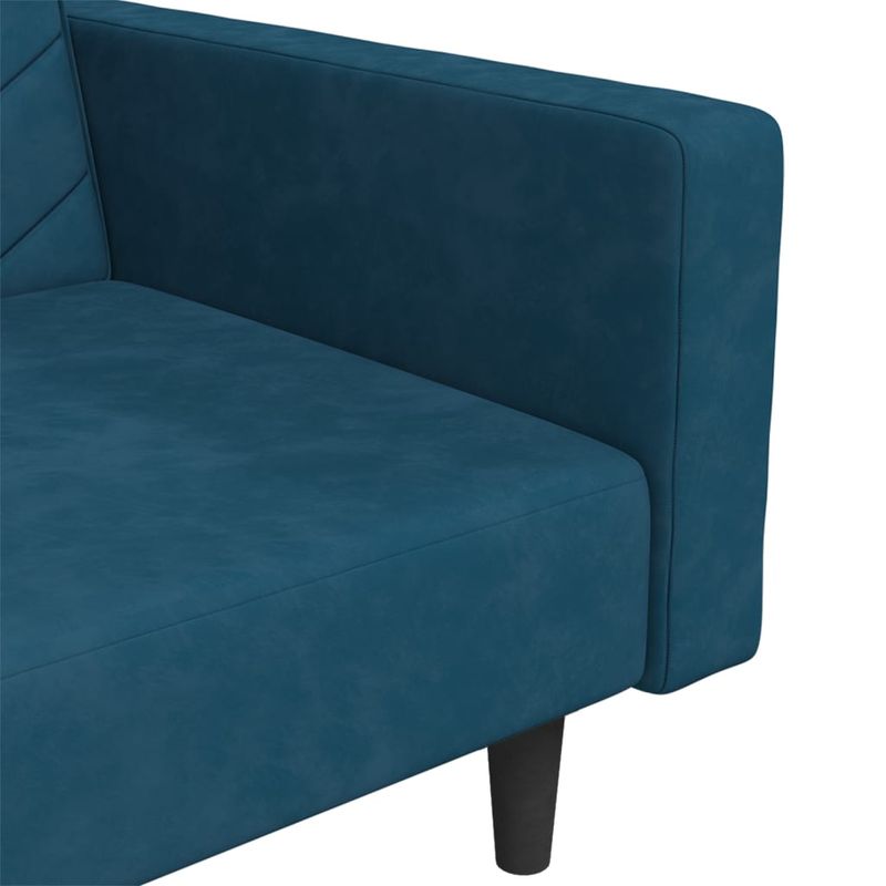 Casa si Gradina - Mobilier - Canapele si coltare - Canapele - Canapea extensibila cu 2 locuri, 2 perne, albastru, catifea - Infinity.ro