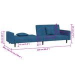 Casa si Gradina - Mobilier - Canapele si coltare - Canapele - Canapea extensibila cu 2 locuri, 2 perne, albastru, catifea - Infinity.ro