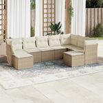 Casa si Gradina - Gradina si terasa - Mobilier exterior - Seturi mobila gradina - Set canapele de gradina, 9 piese, cu perne, bej, poliratan - Infinity.ro