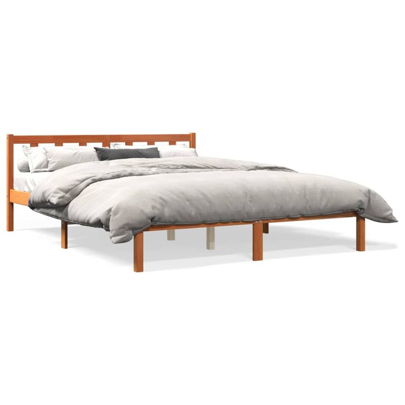 Casa si Gradina - Mobilier - Paturi si accesorii - Paturi - Cadru de pat, maro ceruit, 160x200 cm, lemn masiv de pin - Infinity.ro
