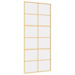 Casa si Gradina - Constructii - Usi interior, exterior si garaj - Usi garaj - Usa glisanta, auriu, 90x205 cm, sticla ESG mata si aluminiu - Infinity.ro