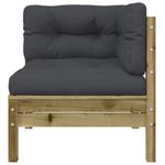 Casa si Gradina - Gradina si terasa - Mobilier exterior - Canapele si fotolii gradina - Canapea coltar de gradina cu perne, 2 buc., lemn pin tratat - Infinity.ro