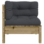 Casa si Gradina - Gradina si terasa - Mobilier exterior - Canapele si fotolii gradina - Canapea coltar de gradina cu perne, 2 buc., lemn pin tratat - Infinity.ro