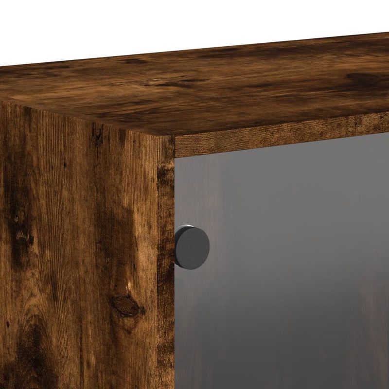 Casa si Gradina - Mobilier - Dulapuri si sifoniere - Dulapuri - Dulap de perete cu usi din sticla, stejar fumuriu,68,5x37x35 cm - Infinity.ro