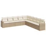 Casa si Gradina - Gradina si terasa - Mobilier exterior - Canapele si fotolii gradina - Set canapele de gradina, 9 piese, cu perne, bej, poliratan - Infinity.ro