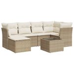 Casa si Gradina - Gradina si terasa - Mobilier exterior - Seturi mobila gradina - Set canapele de gradina, 7 piese, cu perne, bej, poliratan - Infinity.ro