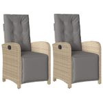 Casa si Gradina - Gradina si terasa - Mobilier exterior - Scaune si sezlonguri gradina - Scaun de gradina rabatabil cu suport picioare,2 buc., poliratan - Infinity.ro