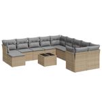 Casa si Gradina - Gradina si terasa - Mobilier exterior - Seturi mobila gradina - Set canapele de gradina cu perne, 12 piese, bej, poliratan - Infinity.ro