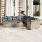 Casa si Gradina - Gradina si terasa - Mobilier exterior - Seturi mobila gradina - Set canapele de gradina cu perne, 12 piese, bej, poliratan - Infinity.ro