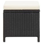 Casa si Gradina - Gradina si terasa - Mobilier exterior - Scaune si sezlonguri gradina - Taburete de gradina cu perne, negru, poliratan - Infinity.ro