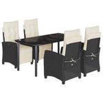 Casa si Gradina - Gradina si terasa - Mobilier exterior - Seturi mobila gradina - Set mobilier de gradina cu perne, 5 piese, negru, poliratan - Infinity.ro
