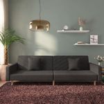 Casa si Gradina - Mobilier - Canapele si coltare - Canapele - Canapea extensibila cu 2 locuri, 2 perne, negru, textil - Infinity.ro