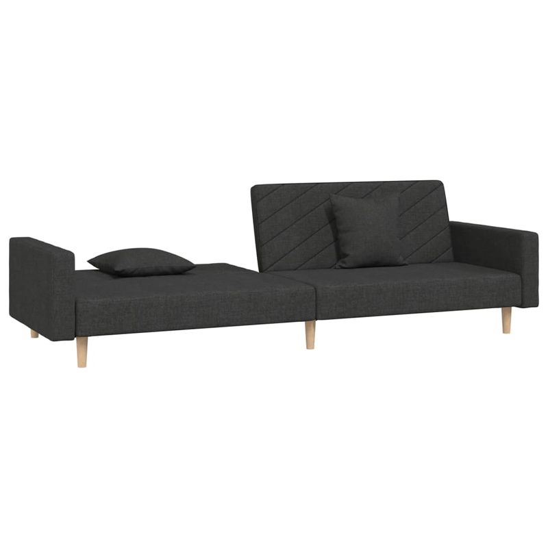 Casa si Gradina - Mobilier - Canapele si coltare - Canapele - Canapea extensibila cu 2 locuri, 2 perne, negru, textil - Infinity.ro