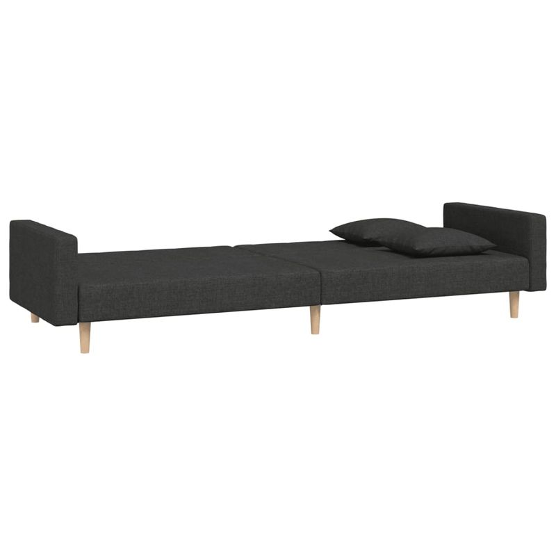 Casa si Gradina - Mobilier - Canapele si coltare - Canapele - Canapea extensibila cu 2 locuri, 2 perne, negru, textil - Infinity.ro