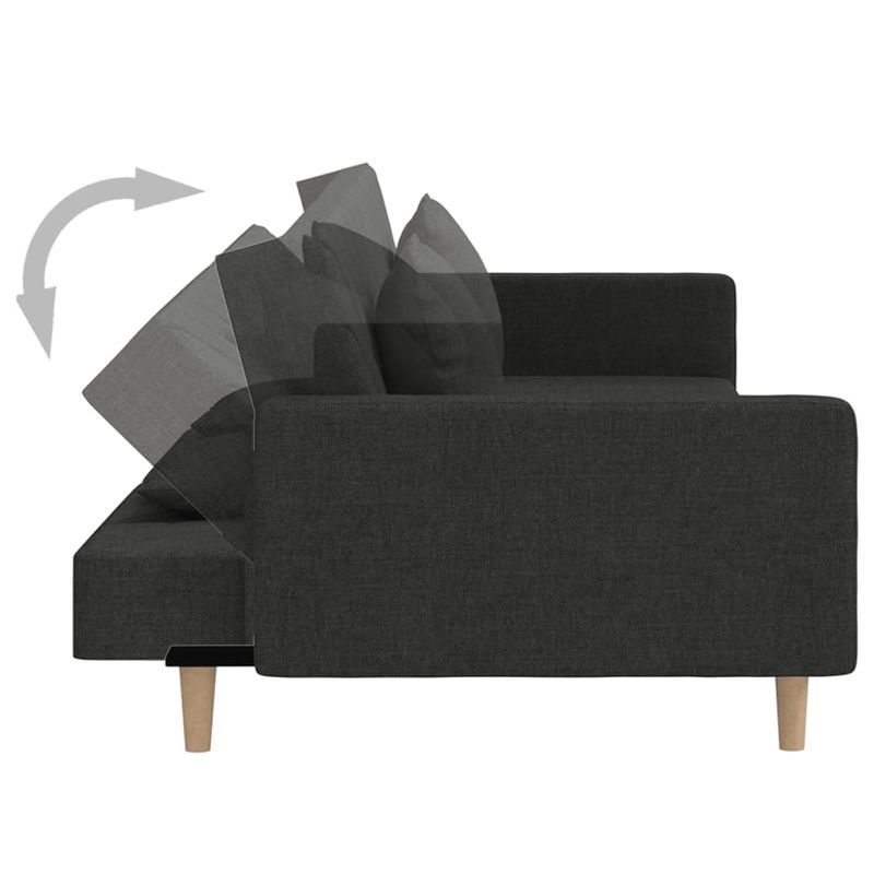 Casa si Gradina - Mobilier - Canapele si coltare - Canapele - Canapea extensibila cu 2 locuri, 2 perne, negru, textil - Infinity.ro