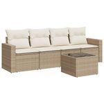 Casa si Gradina - Gradina si terasa - Mobilier exterior - Canapele si fotolii gradina - Set canapele de gradina cu perne, 5 piese, bej, poliratan - Infinity.ro