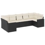 Casa si Gradina - Gradina si terasa - Mobilier exterior - Canapele si fotolii gradina - Set canapele de gradina cu perne, 7 piese, negru, poliratan - Infinity.ro