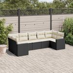 Casa si Gradina - Gradina si terasa - Mobilier exterior - Canapele si fotolii gradina - Set canapele de gradina cu perne, 7 piese, negru, poliratan - Infinity.ro