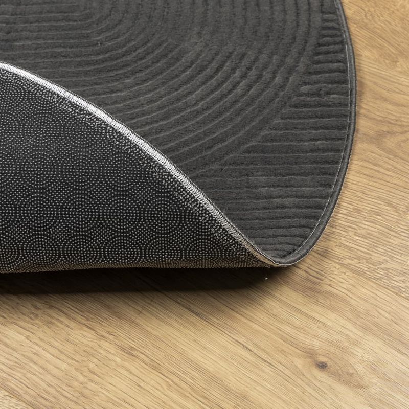 Casa si Gradina - Textile si covoare - Covoare - Covoare casa - Covor "IZA" aspect scandinav, cu fire scurte, antracit, Ø 80 cm - Infinity.ro