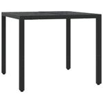 Casa si Gradina - Gradina si terasa - Mobilier exterior - Seturi mobila gradina - Set bistro cu perne, 3 piese, negru, poliratan - Infinity.ro