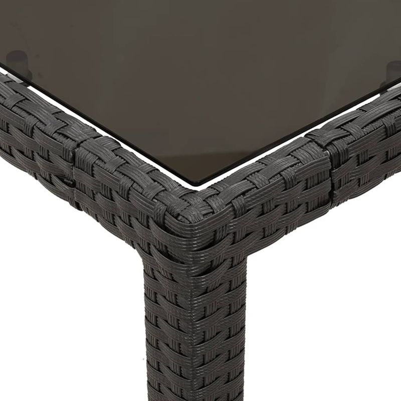 Casa si Gradina - Gradina si terasa - Mobilier exterior - Seturi mobila gradina - Set bistro cu perne, 3 piese, negru, poliratan - Infinity.ro