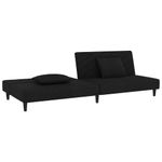 Casa si Gradina - Mobilier - Canapele si coltare - Canapele - Canapea extensibila cu 2 locuri, 2 perne, negru, catifea - Infinity.ro