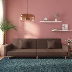 Casa si Gradina - Mobilier - Canapele si coltare - Canapele - Canapea extensibila cu 2 locuri, 2 perne, gri taupe, textil - Infinity.ro