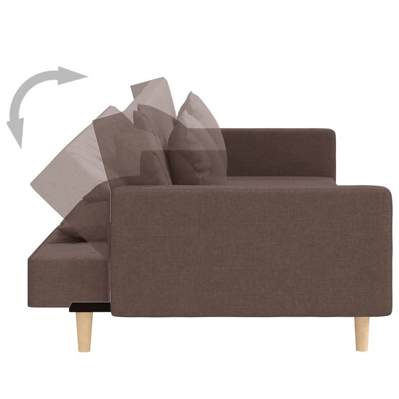 Casa si Gradina - Mobilier - Canapele si coltare - Canapele - Canapea extensibila cu 2 locuri, 2 perne, gri taupe, textil - Infinity.ro