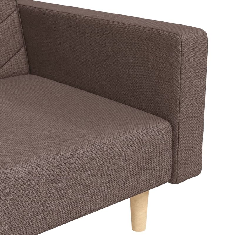 Casa si Gradina - Mobilier - Canapele si coltare - Canapele - Canapea extensibila cu 2 locuri, 2 perne, gri taupe, textil - Infinity.ro