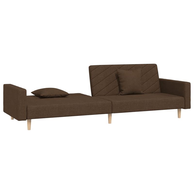 Casa si Gradina - Mobilier - Canapele si coltare - Canapele - Canapea extensibila cu 2 locuri, 2 perne, maro, textil - Infinity.ro