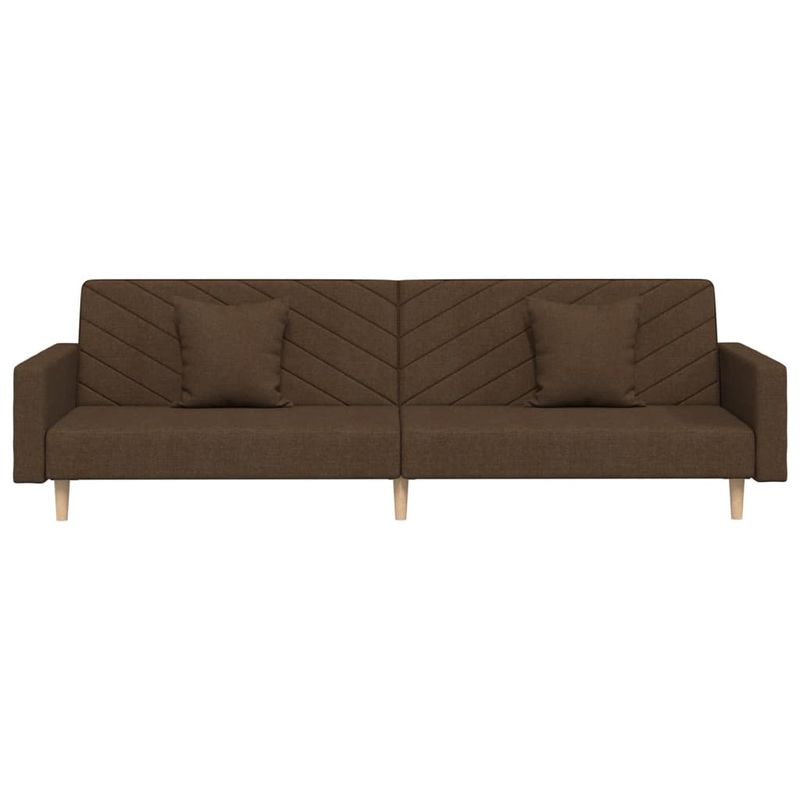 Casa si Gradina - Mobilier - Canapele si coltare - Canapele - Canapea extensibila cu 2 locuri, 2 perne, maro, textil - Infinity.ro
