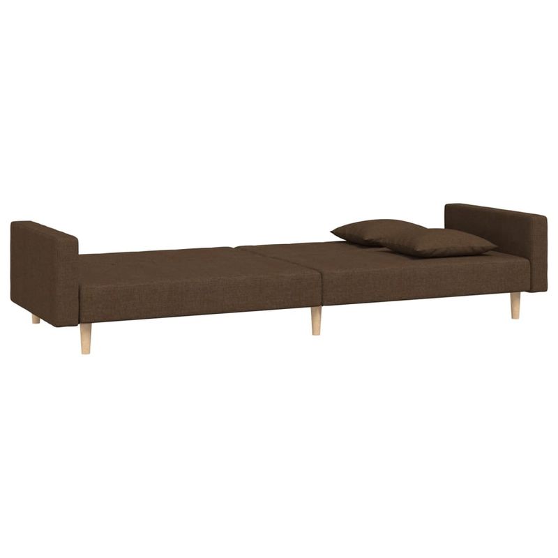 Casa si Gradina - Mobilier - Canapele si coltare - Canapele - Canapea extensibila cu 2 locuri, 2 perne, maro, textil - Infinity.ro