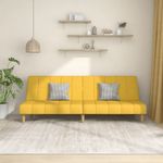Casa si Gradina - Mobilier - Canapele si coltare - Canapele - Canapea extensibila cu 2 locuri, galben, material textil - Infinity.ro