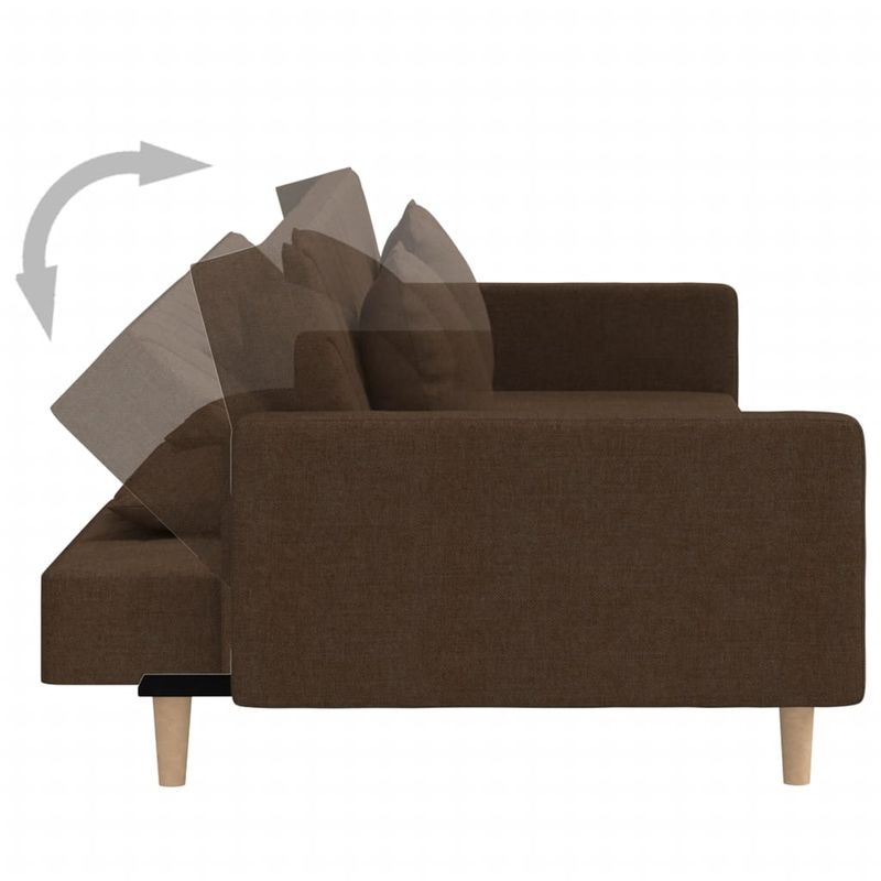 Casa si Gradina - Mobilier - Canapele si coltare - Canapele - Canapea extensibila cu 2 locuri, 2 perne, maro, textil - Infinity.ro